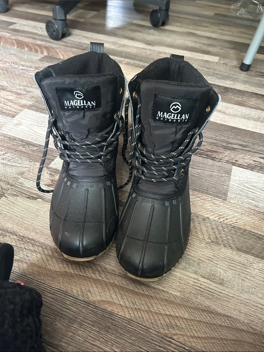 Magellan Outdoors Black Winter Snow Boots with Reflective Laces
